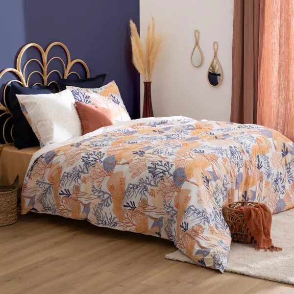 Housse de couette et deux taies coton (240 x 220 cm) Azura Multicolore