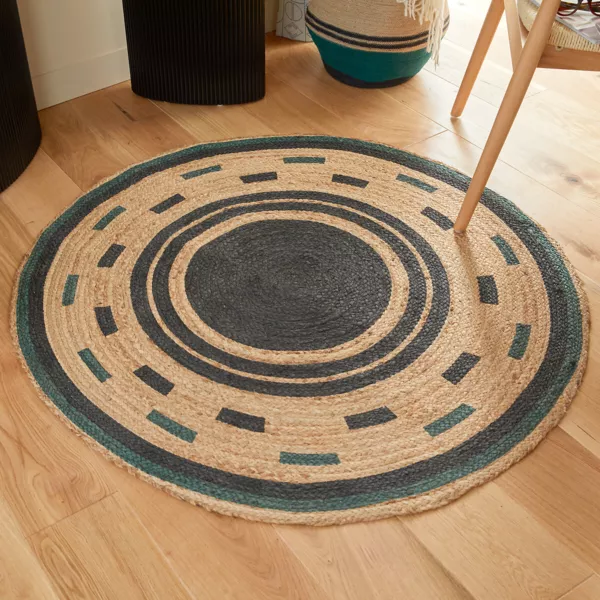 Runder Wohnzimmerteppich Jute (120 cm) Mala Beige