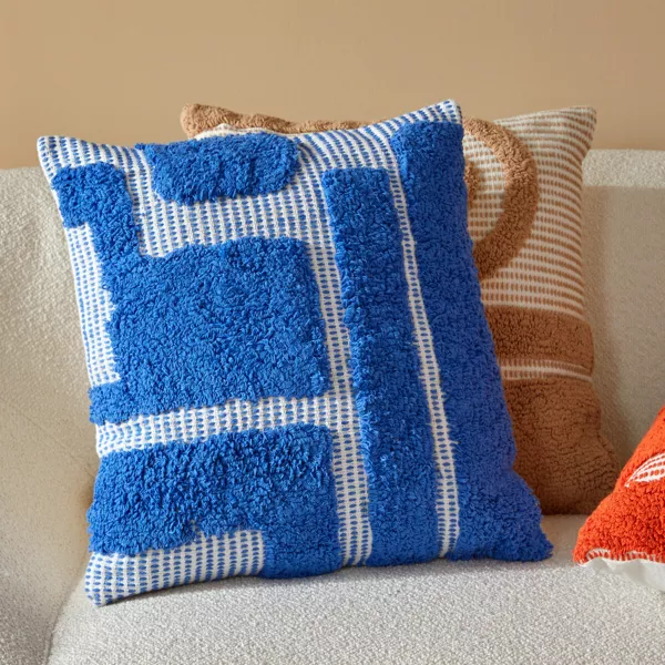 Cojín cuadrado algodón (50 x 50 cm) Poppy Azul