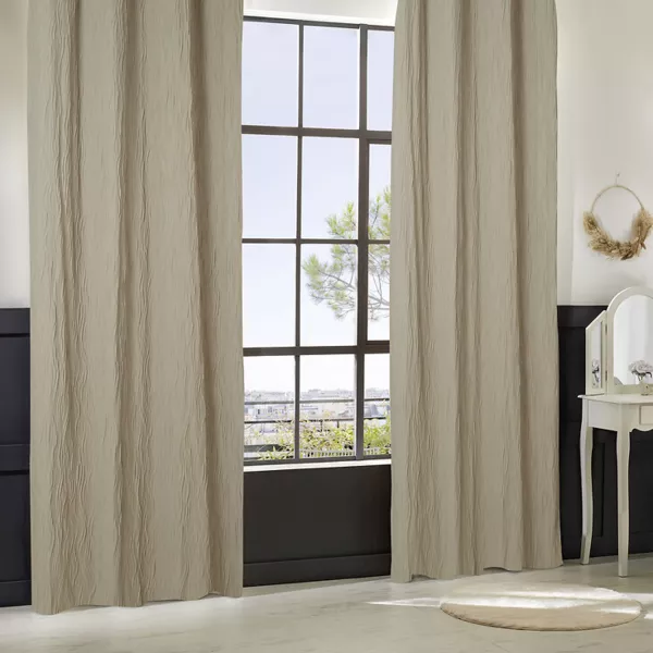 Geplooide gordijneffect (135 x 260 cm) Maely Cremeweiß