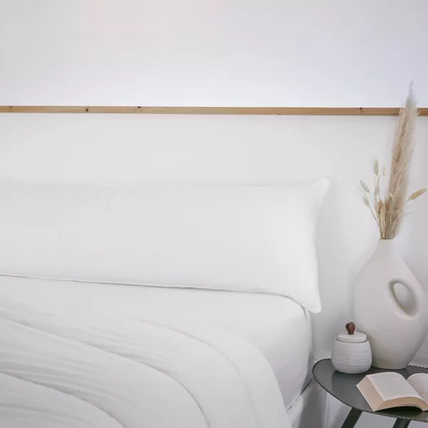 Almohada cilndrica de algodn anticaros (160 x 40 cm) Sirius Blanco