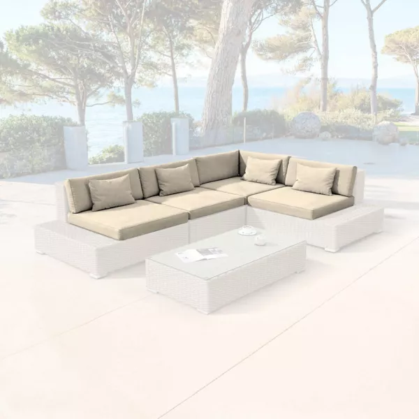 Housses de coussin de remplacement pour salon de jardin 5 places Palma Beige