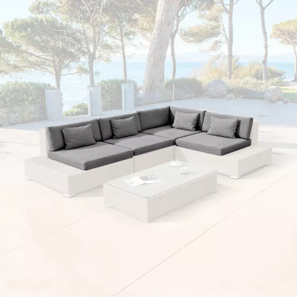 Housses de coussin de remplacement pour salon de jardin 5 places Palma Gris anthracite