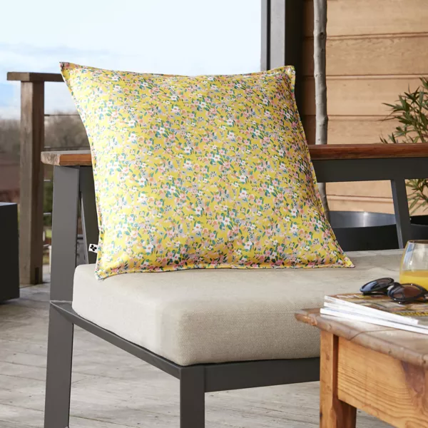 Housse de coussin extérieur carrée (60 x 60 cm) Manon Jaune