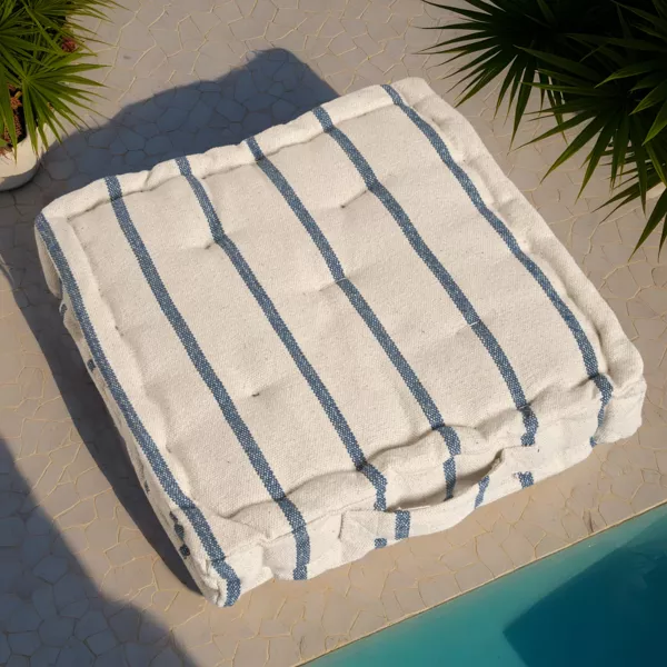 Coj�n de suelo exterior de tela de algod�n (45 x 45 cm) Ocealys Azul marino