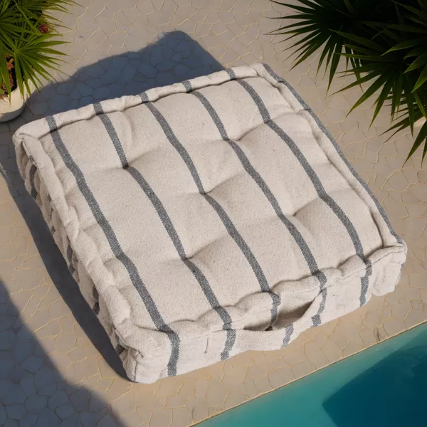 Outdoor Bodenkissen Baumwolltuch (45 x 45 cm) Ocealys Anthrazitgrau