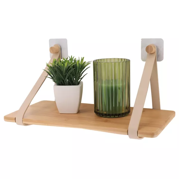 Selvklæbende bambushylde (40 x H20 cm) Easy Chic Beige