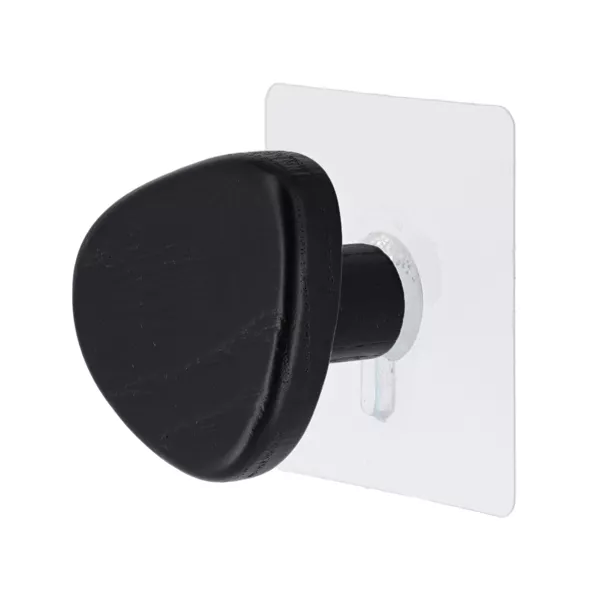 Patère murale adhésive (D6,5 cm) Galet Noir