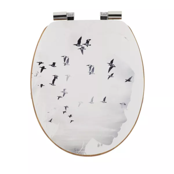 Asiento de inodoro con freno de caída 18 pulgadas MDF Envole Blanco