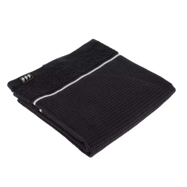 Serviette de bain coton nid d'abeille (50 x 90 cm) Japandi Noir