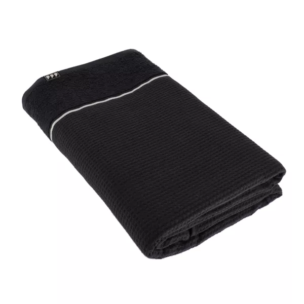Serviette de bain coton nid d'abeille (90 x 150 cm) Japandi Noir