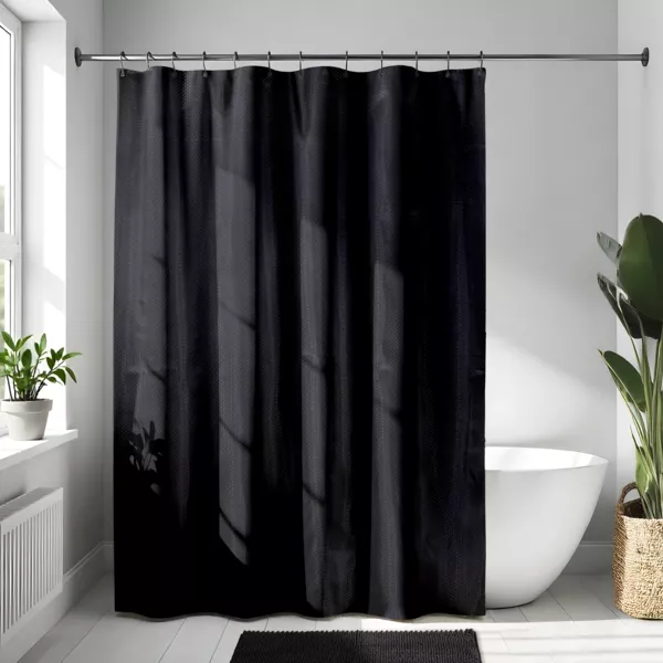 Cortina de ducha con anillos (180 x 200 cm) Diamantes Negro