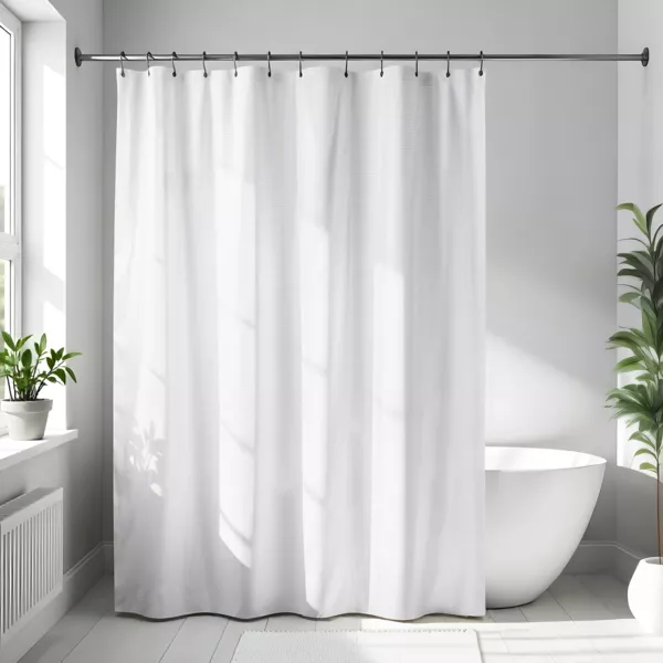 Rideau de douche en microfibre (180 x 200 cm) Gauffré Blanc