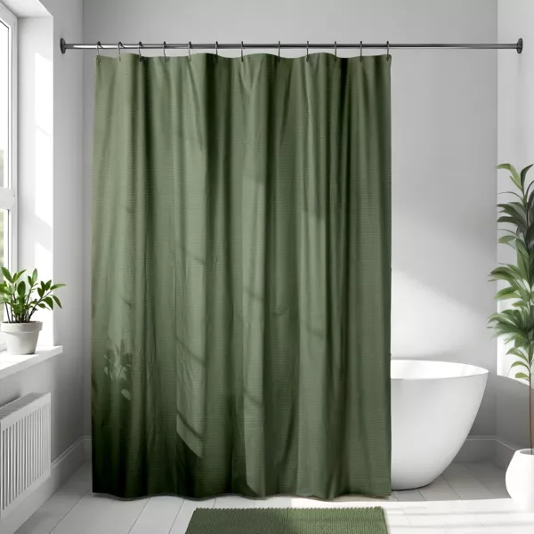 Rideau de douche en microfibre (180 x 200 cm) Gauffré Vert kaki