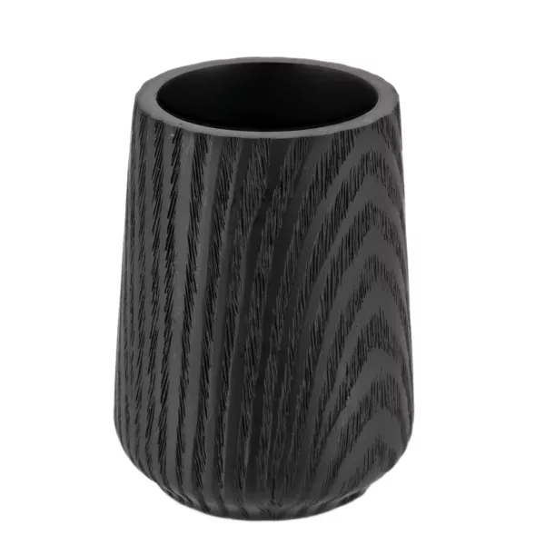Vaso de resina efecto madera Scandi Negro