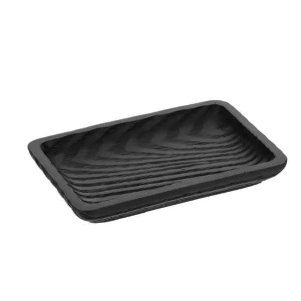 Porte-savon en résine effet bois Scandi Noir