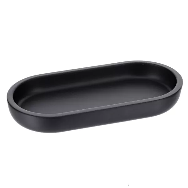 Plateau de rangement ovale (19,5 cm) Japandi Noir