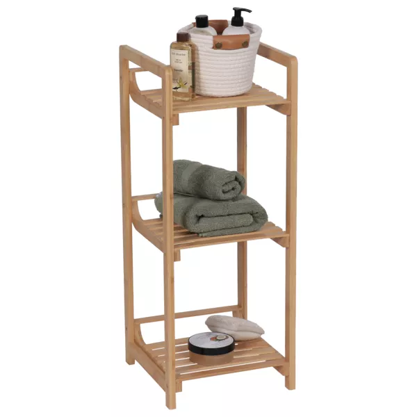 Meuble rangement bambou 3 étagères (30 x H75 cm) Harmonie Naturel