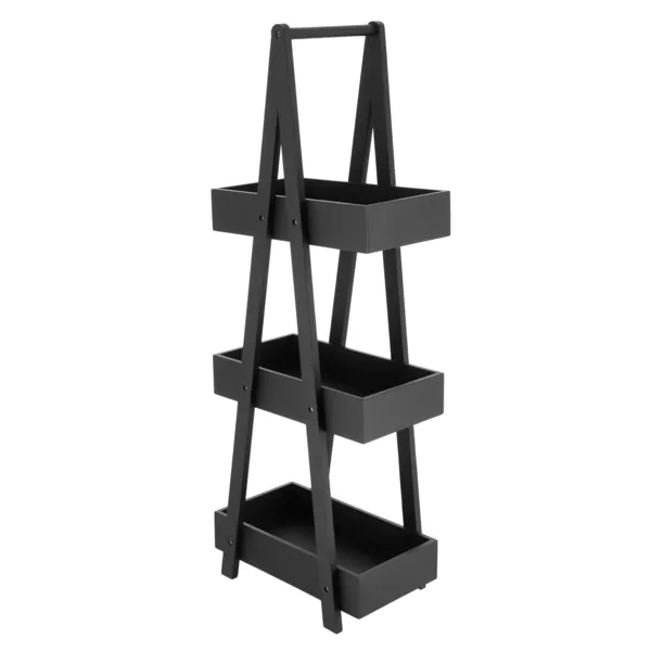 Etagère en bambou 3 niveaux (H80 cm) Pyramide Noir