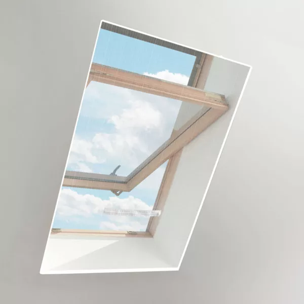 Myggenet til tagvindue, aftagelig og justerbar (130 x 150 cm) Hvid