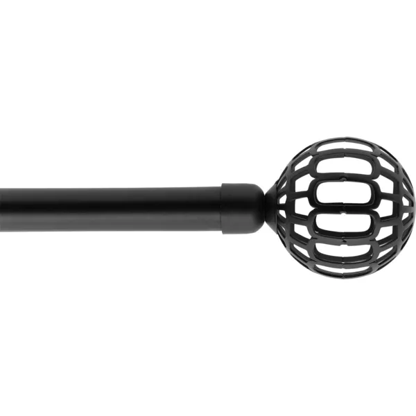 Kit de barra de cortina extensible (L120 - L210 cm / D19 mm) Facette Negro mate