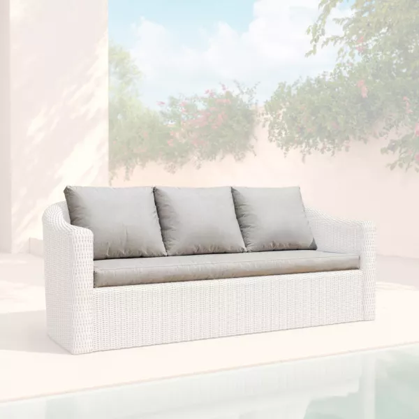Ersatzpolsterbez�ge f�r Gartensofa 3-Sitzer Calvi Hellgrau