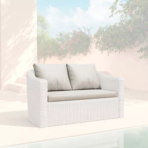 Ersatzpolsterbez�ge f�r Gartensofa 2-Sitzer Calvi Hellgrau