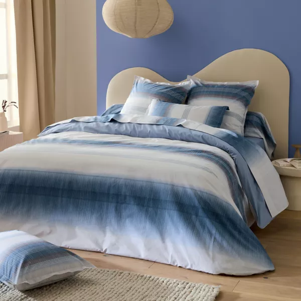 Funda nórdica de percal de algodón (280 x 240 cm) Esteban Azul
