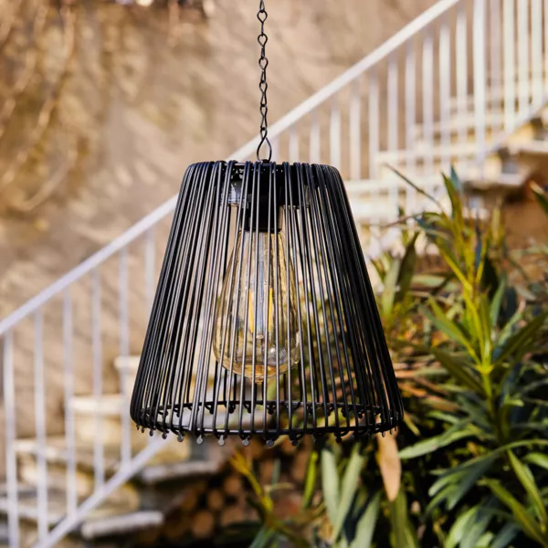 Suspension de jardin solaire LED (D17,5 cm) Calabre Noir