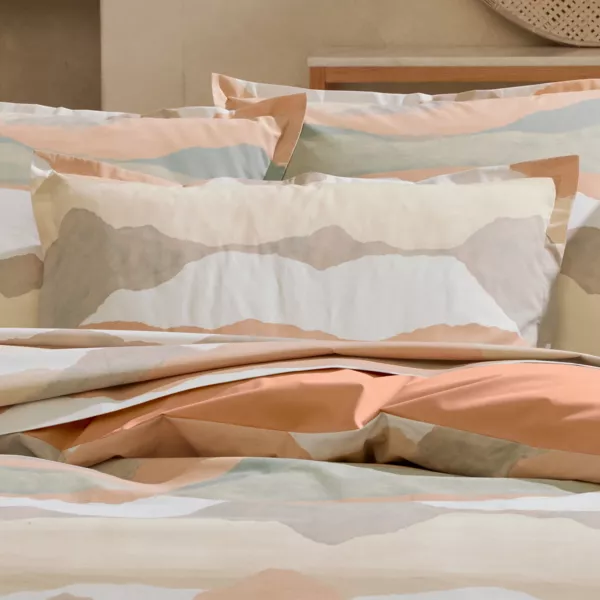 Funda de almohada rectangular de percal de algodón (50 x 70 cm) Land Beige tiza