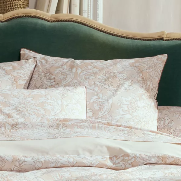 Rechthoekige katoenen Perkale kussensloop (50 x 70 cm) Palazzo Beige