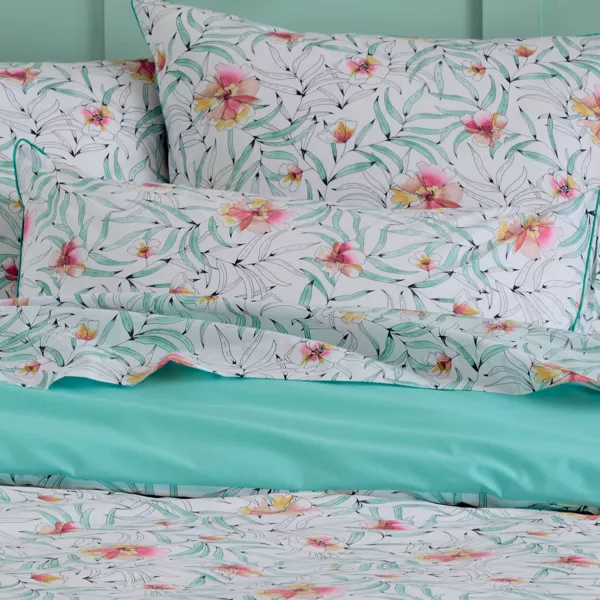 Funda de almohada rectangular de percal de algodón (50 x 70 cm) Roxane Multicolor