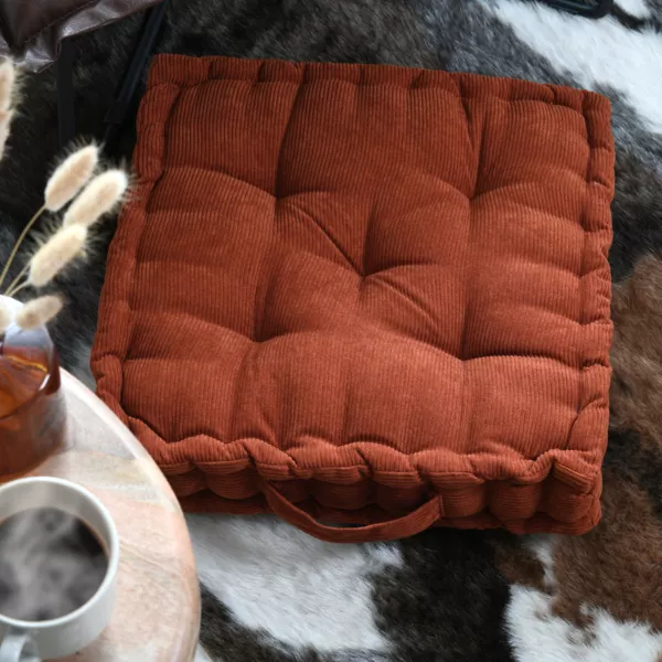 CojÃ­n de suelo cuadrado de terciopelo (45 x 45 cm) Dandy Albaricoque