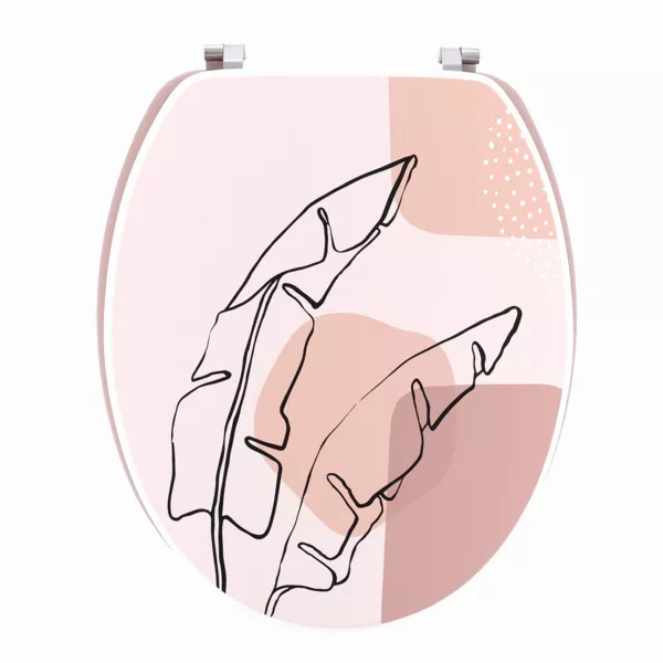 Asiento de inodoro 18 pulgadas MDF Pluma Rosa