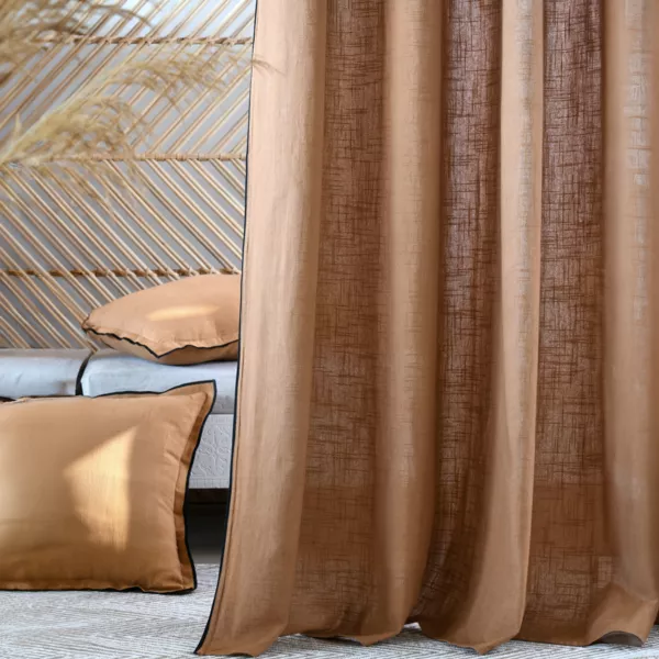 Katoenen gordijn (140 x 260 cm) Helios Camel