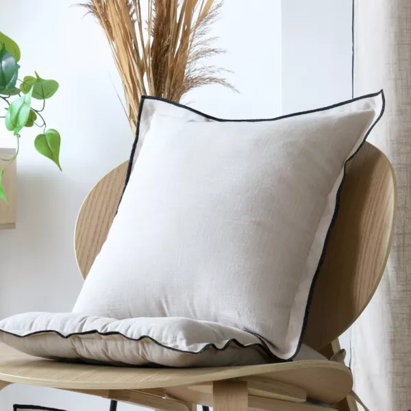 Coussin carré coton (45 x 45 cm) Helios Ecru