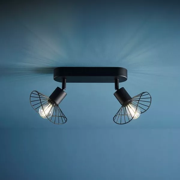 Spotlampe med 2 skrme (L24 cm) Capeline Sort