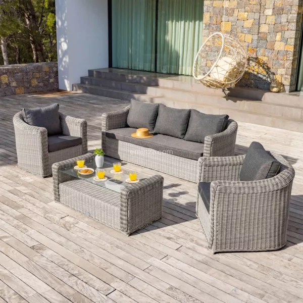 Conjunto de jardn Calvi Gris - 5 plazas