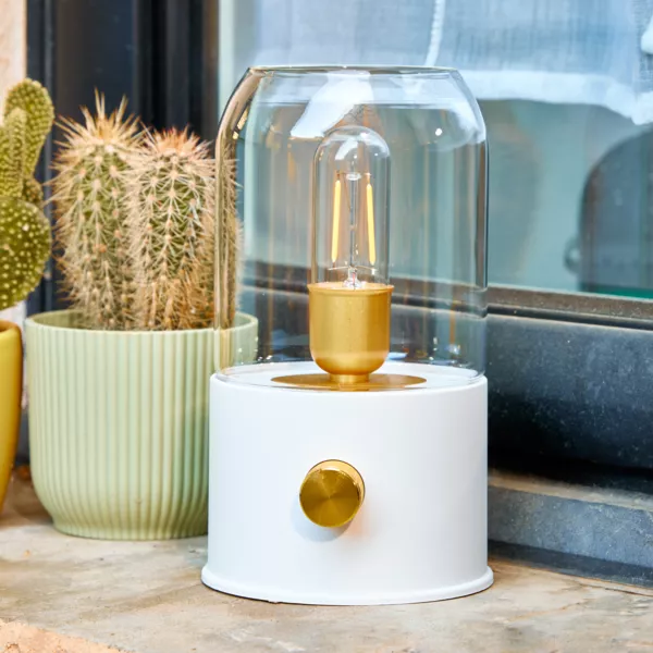 USB aufladbare kabellose Sturmlampe (H20 cm) Weiß