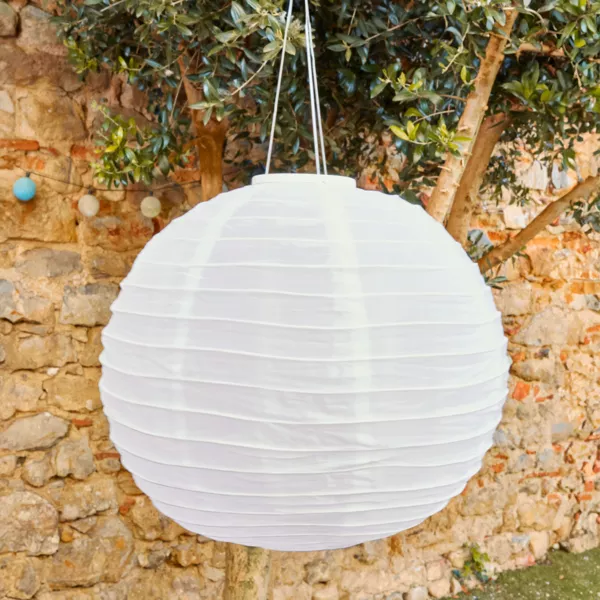 Solar-Hängeleuchte (H35 cm) Lanterne chinoise Weiß