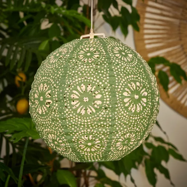 Solar-Hngeleuchte (H23 cm) durchbrochene Laterne Grn