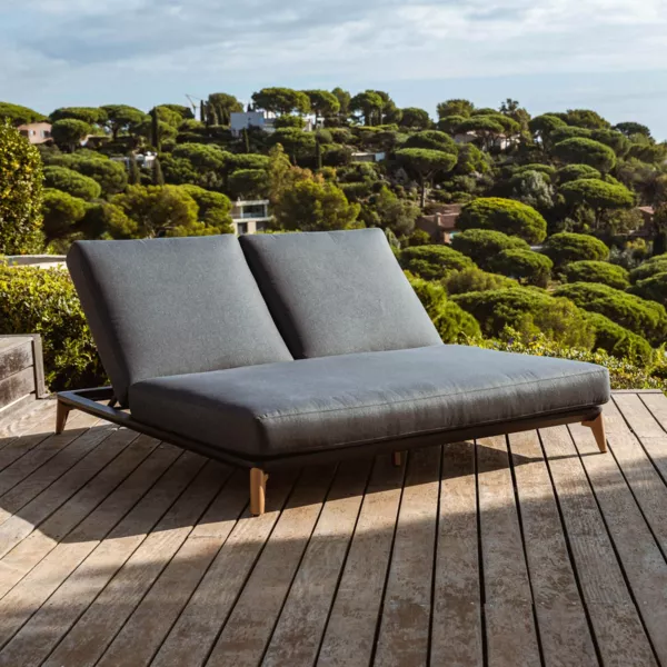 Transat double en aluminium Monte Carlo Gris anthracite