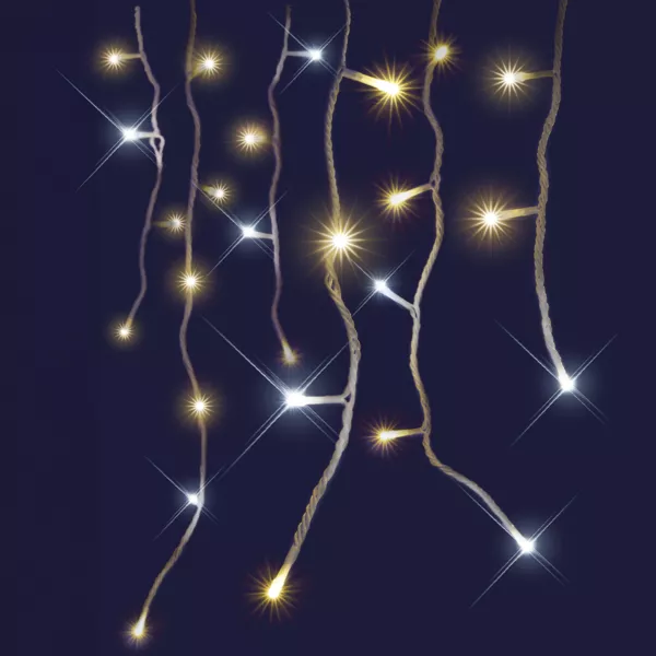 Stalactite lumineuse 22 m 288 LED Flashing light Bicolore Blanc chaud et froid