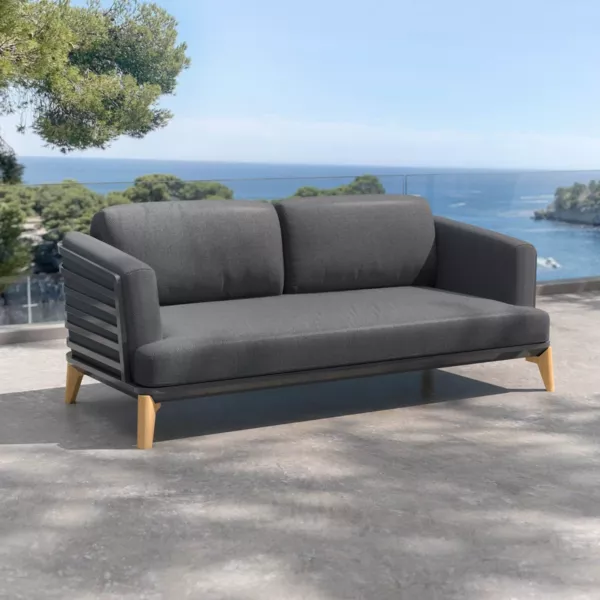 Tuinbank van aluminium 2 zitplaatsen Monte Carlo Antracietgrijs