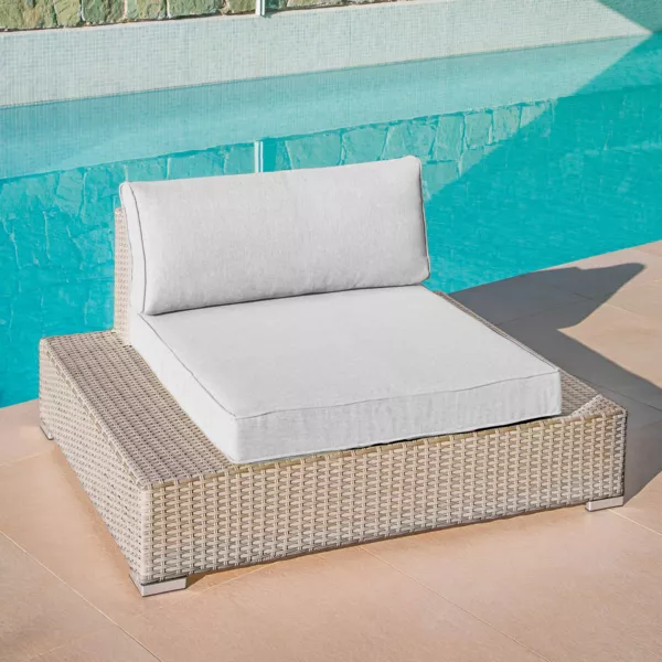 Poltrona da giardino in resina intrecciata Palma Grigio