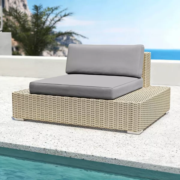 Fauteuil de jardin en résine tressée Palma Gris et anthracite