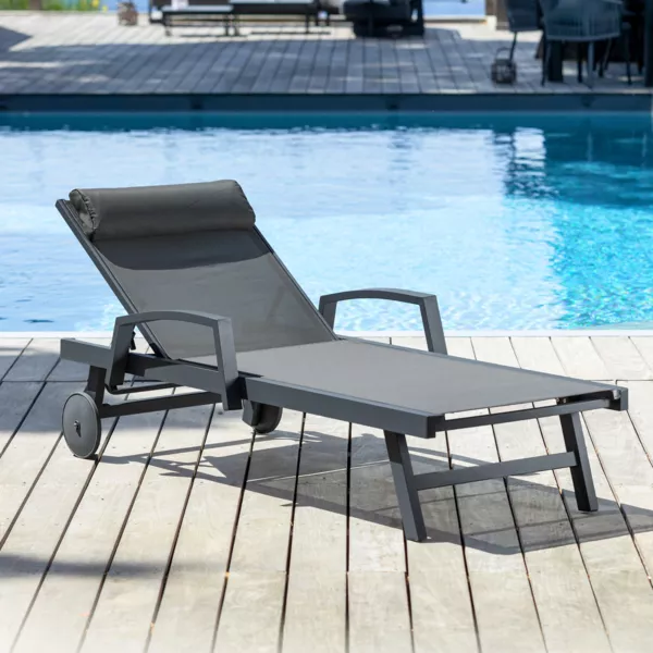 Transat en aluminium Pirae Gris anthracite