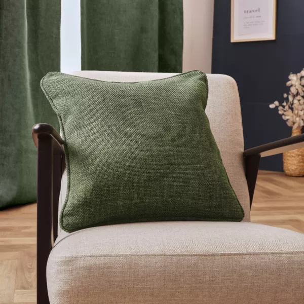 Firkantet vævet pude (45 x 45 cm) Alba Kaki grøn