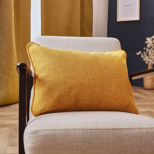 Cojín rectangular tejido (40 x 60 cm) Alba Amarillo mostaza