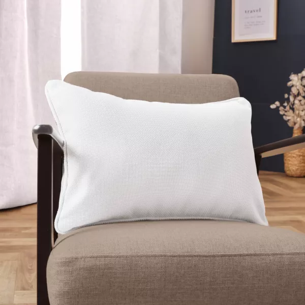 Coussin rectangulaire tissé (40 x 60 cm) Alba Blanc perle